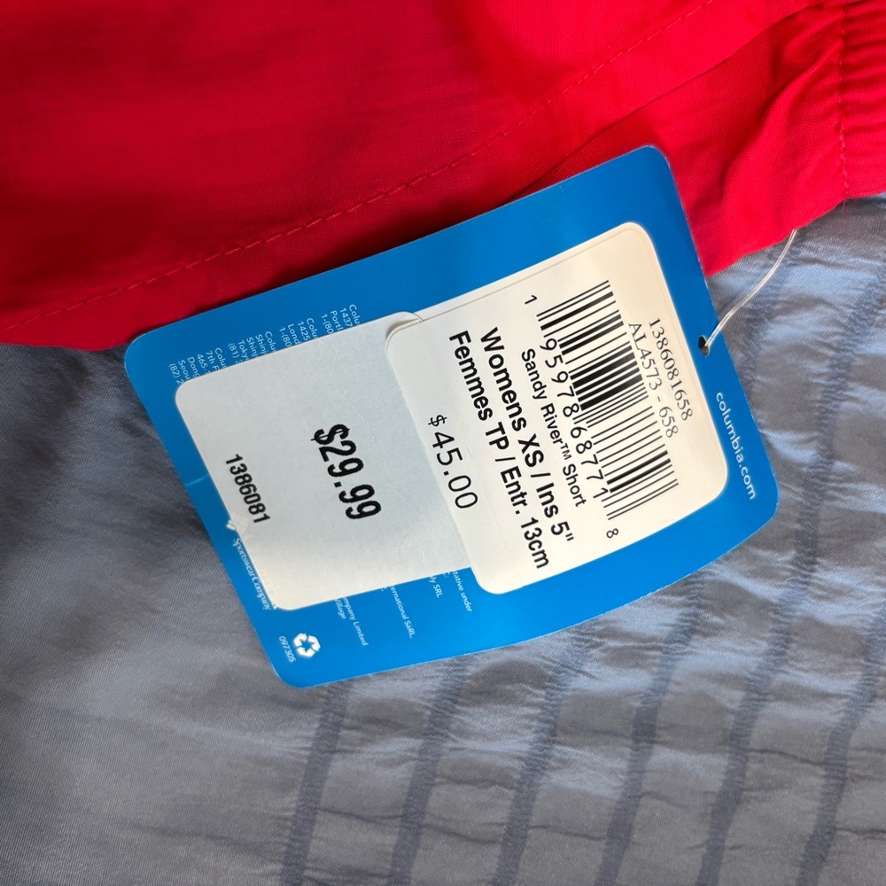 Columbia Women's Bright Red Active Shorts - Picture 3 of 4